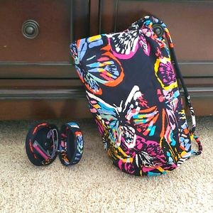 Vera Bradley Butterfly Flutter Ditty bag&hair kit